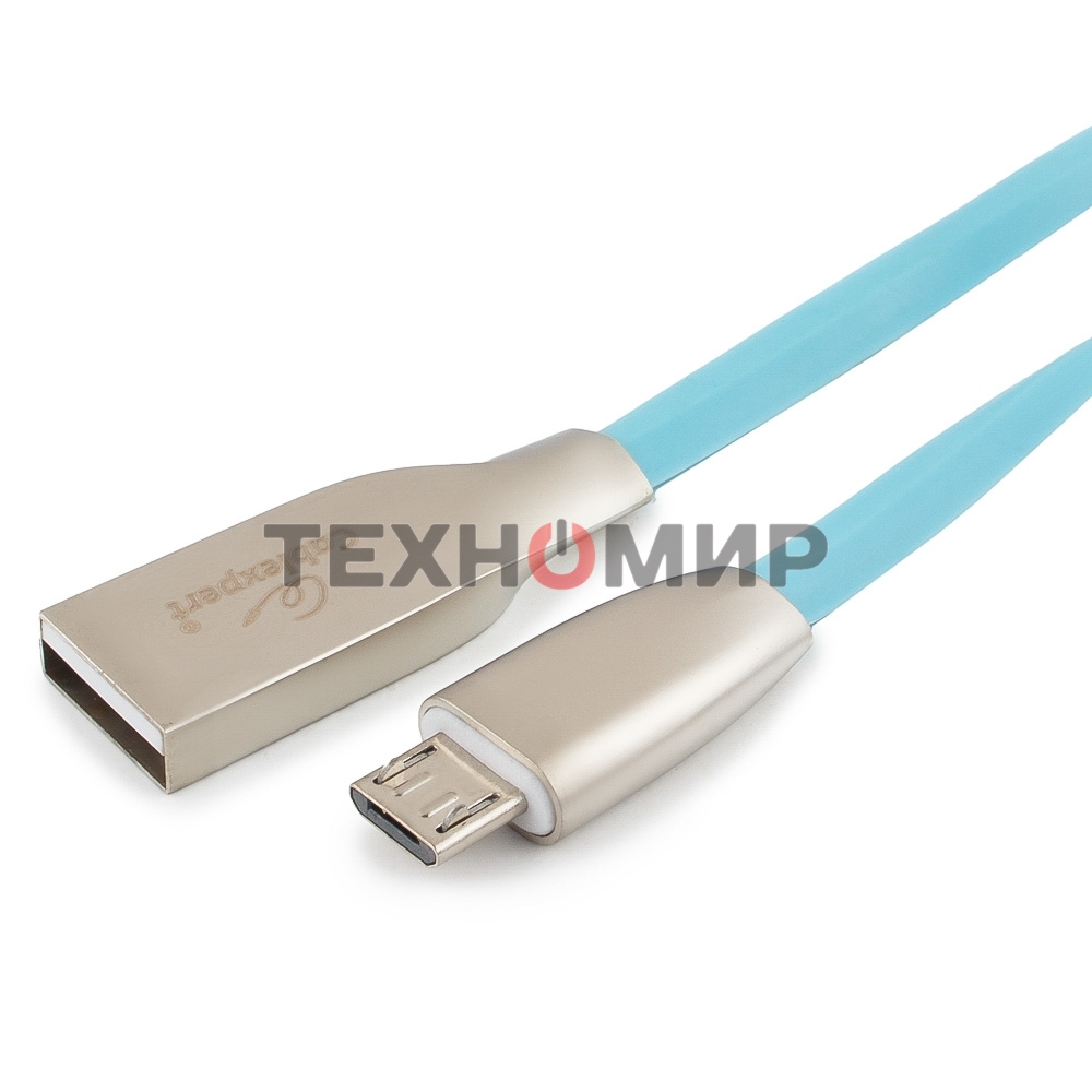 Кабель USB2.0 Cablexpert CC-G-mUSB01Bl-1M, AM/microB, серия Gold, длина 1м, синий, блистер