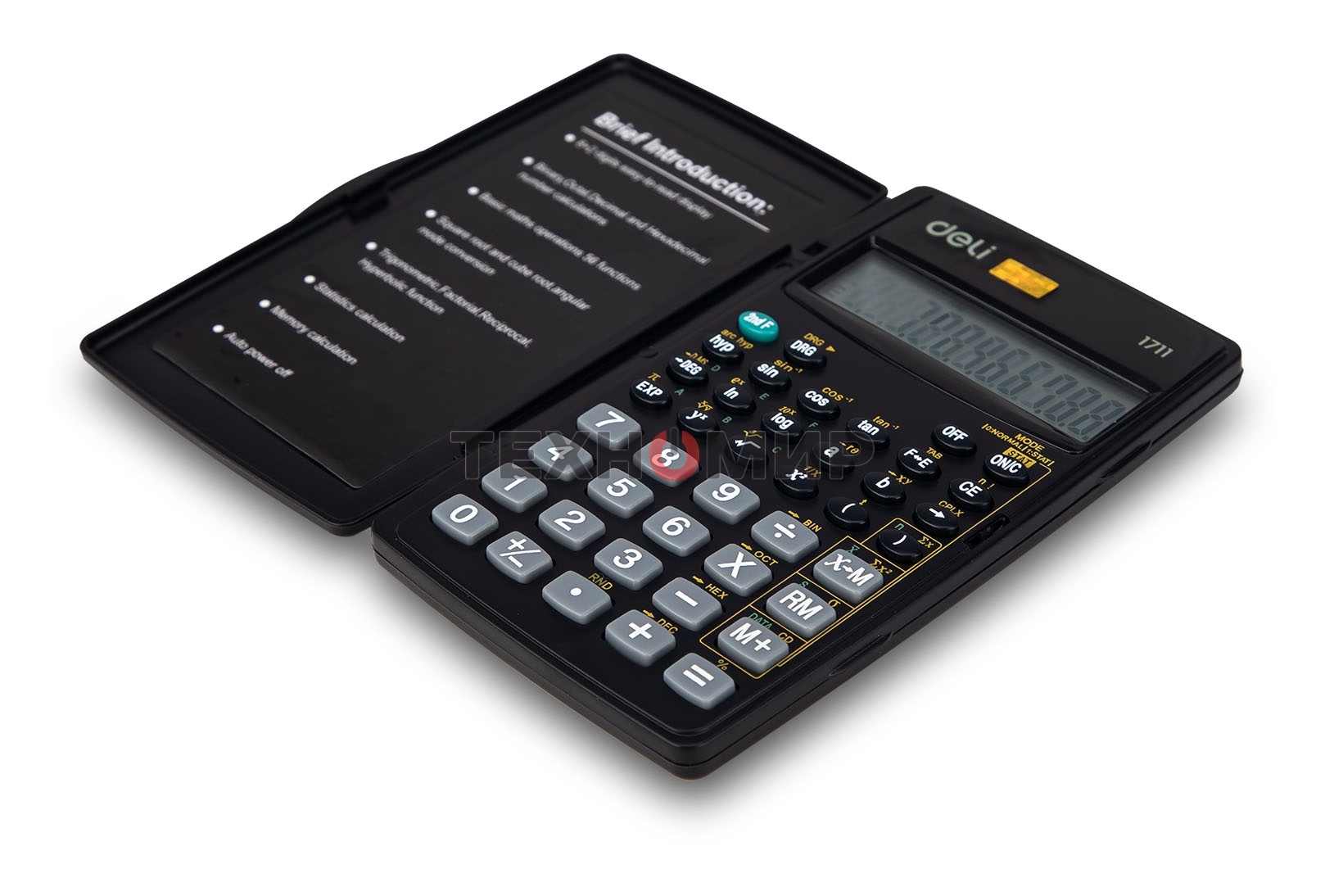 Калькулятор научный Deli E1711 черный 8+2-разр.