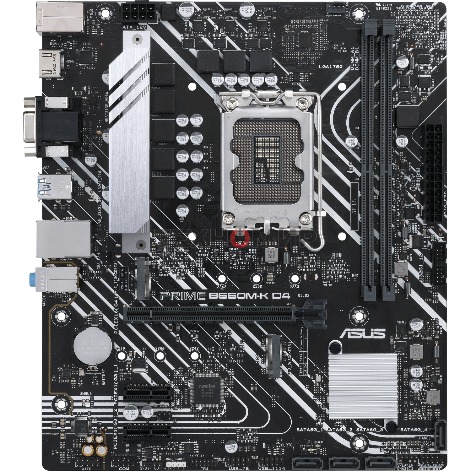 Материнская плата ASUS PRIME B660M-K D4, Socket LGA 1700, Intel B660, 2xDDR4, 4xSATA, 2xM.2, 1xPCIe 4.0 x16, 2xPCIe x1, 1xHDMI, 1xVGA, 1x 1Gb LAN, 4xUSB-A 3.2 Gen 1, 2xUSB-A 2.0, 3x3.5 мм, 7.1, mATX