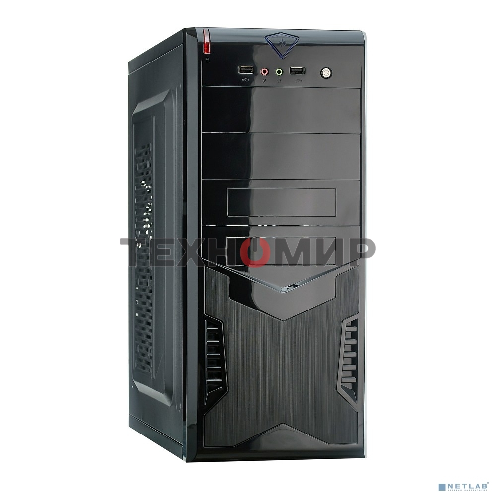 Компьютерный корпус Miditower ExeGate EX280386RUS CP-604 Black, ATX, (CP350W, 80мм), 2хUSB, Audio