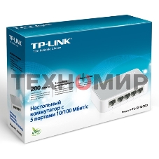 Коммутатор TP-Link SOHO TL-SF1005D Коммутатор 5-port 10/100M mini Desktop Switch, 5 10/100M RJ45 ports, Plastic case
