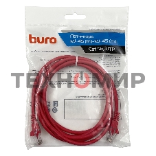 Патч-корд Buro cat.5e 2м красный RJ-45 (m)-RJ-45 (m)