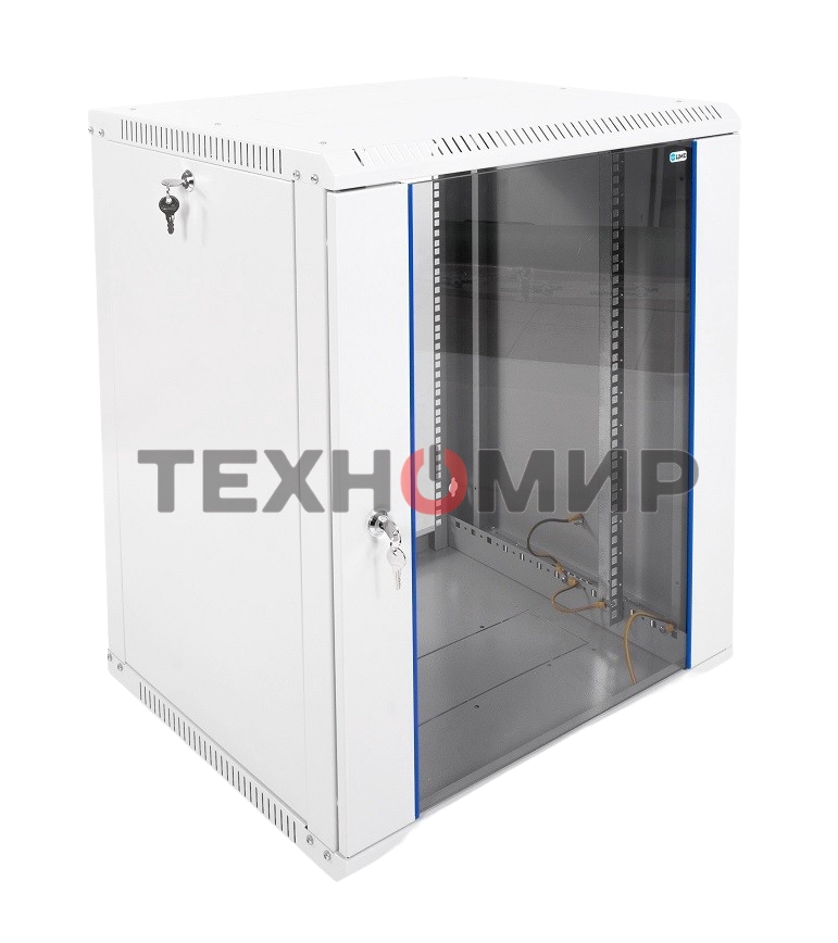 Шкаф телеком. настенный разборный 15U (600х520) дверь стекло (ШРН-Э-15.500) (1 коробка)
