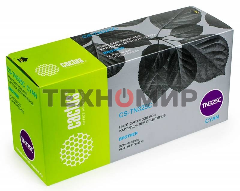 Картридж лазерный Cactus CS-TN325C голубой (3500 стр.) для Brother DCP 9055/9270; HL 4140/4150/4570