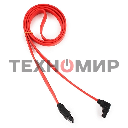 Кабель интерфейсный SATA Cablexpert CC-SATAM-DATA90-0.8M, 80 см, угловой разъем, 7pin/7pin, защелка, пакет