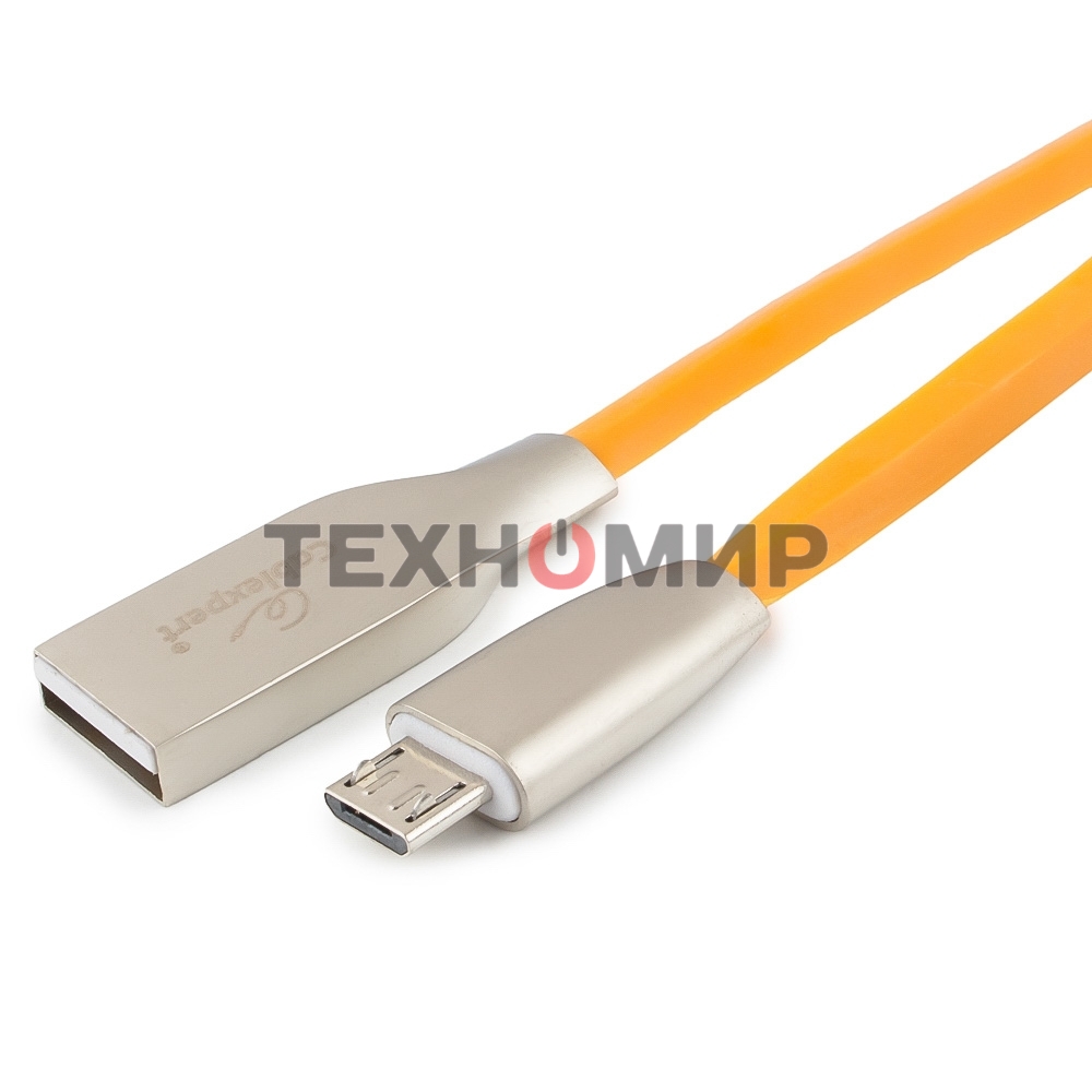 Кабель USB2.0 Cablexpert CC-G-mUSB01O-1M, AM/microB, серия Gold, длина 1м, оранжевый, блистер