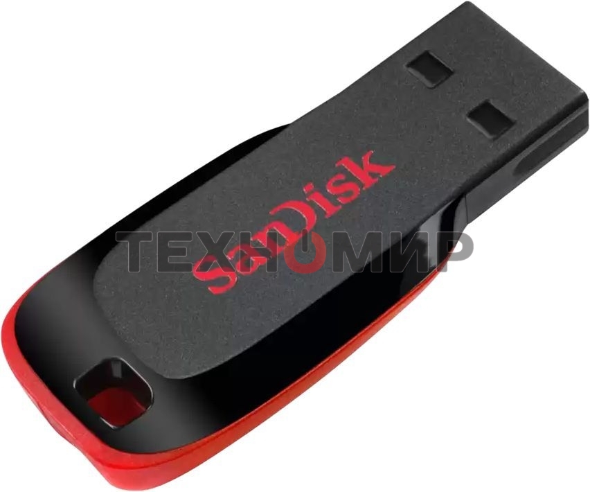 Флешка USB Sandisk CZ50 Cruzer Blade (SDCZ50-016G-B35), 16Gb, USB 2.0, R/W 15/4, черный/красный