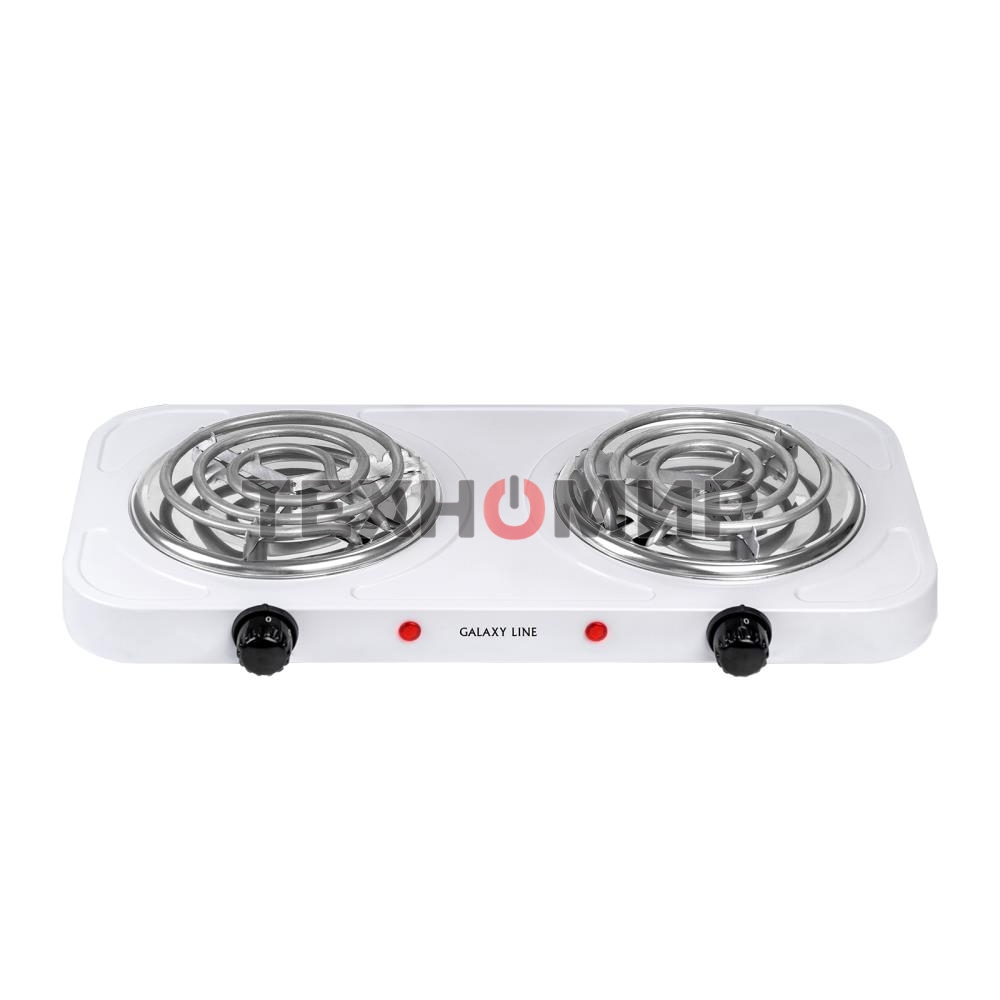 Плита настольная электрическая Galaxy Line GL 3004, белый, электрическая, 2000 Вт (1000Вт+1000Вт)