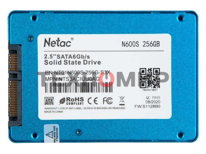 Накопитель SSD Netac N600S, 256Gb, SATA III, 2.5