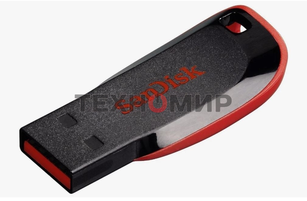 Флешка USB Sandisk CZ50 Cruzer Blade (SDCZ50-016G-B35), 16Gb, USB 2.0, R/W 15/4, черный/красный