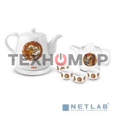 Набор чайный Mystery MEK-1624 1.2л, белый, 1500 Вт, (корпус: керамика)