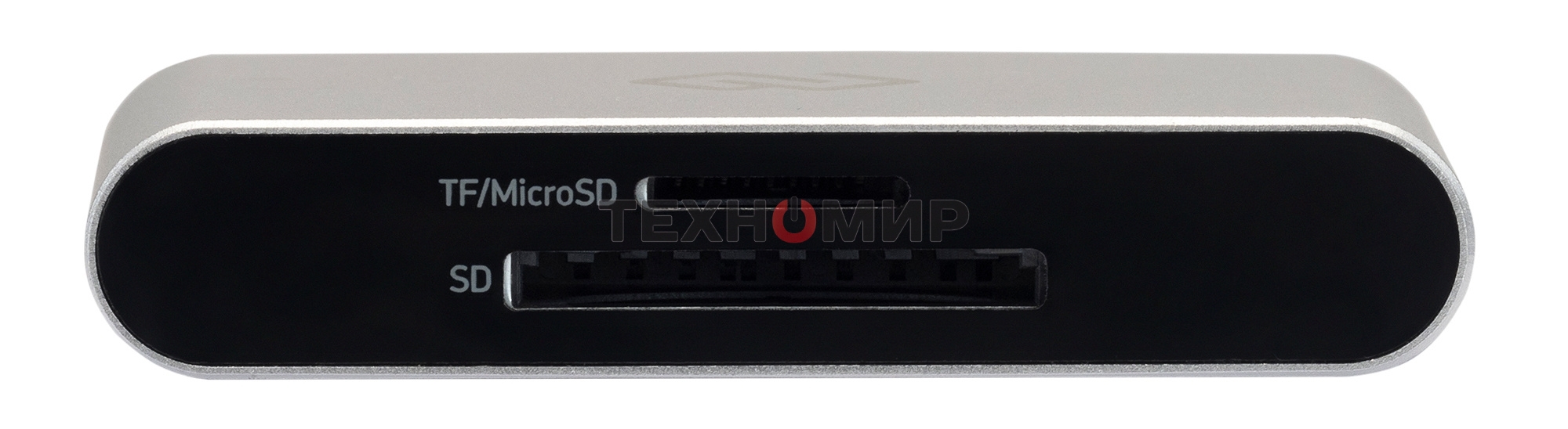 Кард-ридер Digma CR-С2501-S/серебристый/SD/TF/micro-SD/USB Type-C/алюминий