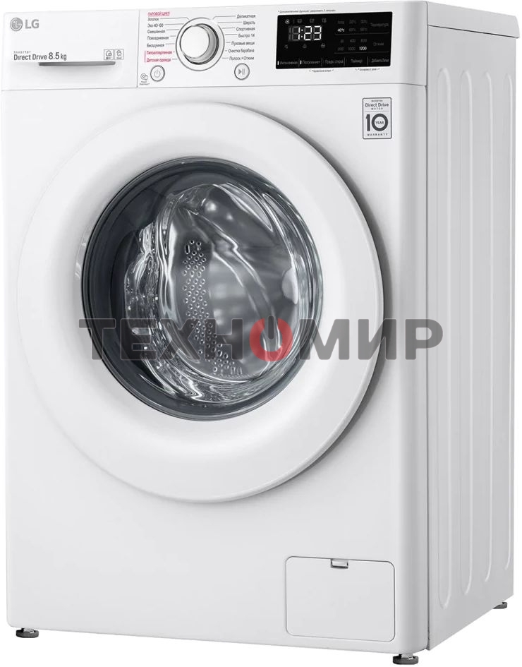 Стиральная машина LG F2V3GS3W белый, загрузка фронтальная 8,5 кг, 1200 об/мин., класс: А