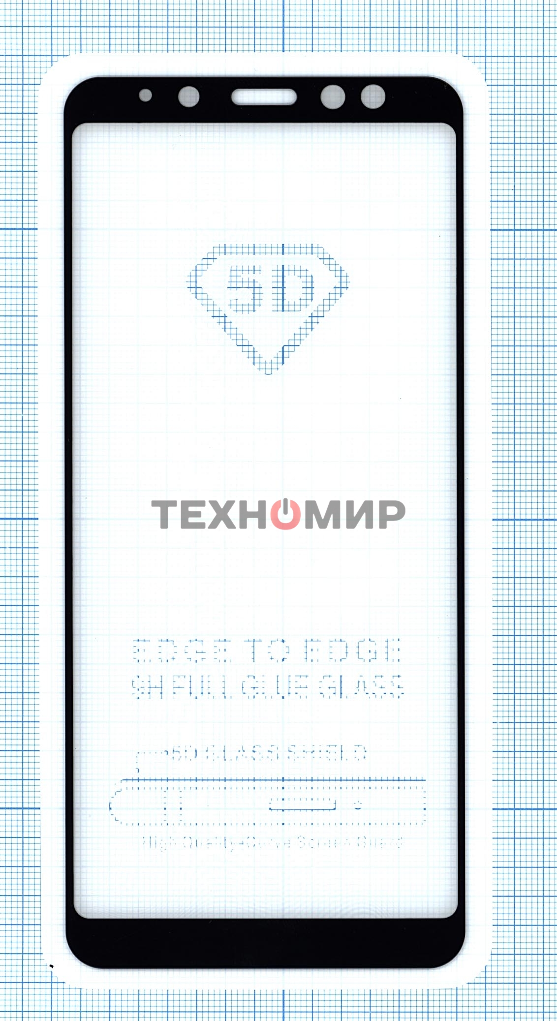 Защитное стекло для Samsung Galaxy A8 Plus черный