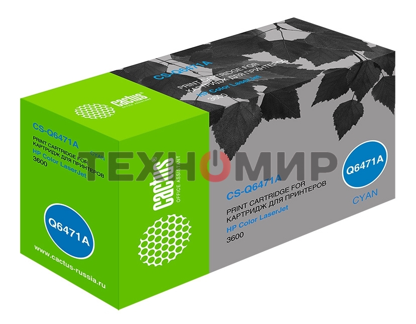 Картридж лазерный Cactus CS-Q6471A голубой (4000 стр.) для HP Color LaserJet 3600