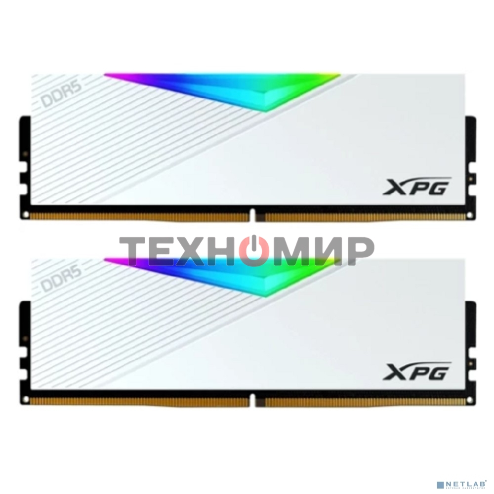 Оперативная память XPG Lancer, DDR5, 32Gb (2x16Gb), 6000MHz, CL30, DIMM, с радиаторами, RGB, белый