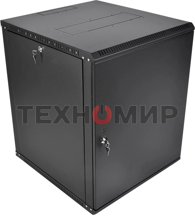Шкаф телекоммуникационный настенный разборный ЦМО ЭКОНОМ 15U (600 350) дверь металл, черный