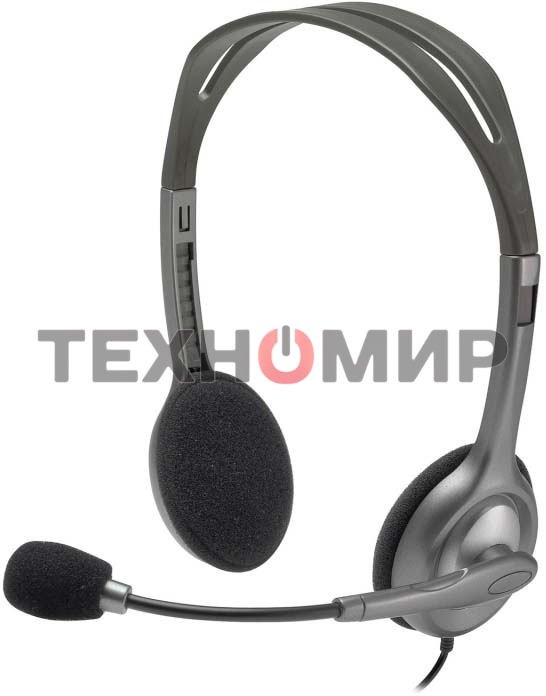 Гарнитура проводная Logitech Headset H110 grey (981-000472/981-000271)
