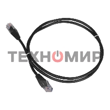 Патч-корд Lanmaster TWT UTP кат.5e, с заливными колпачками, 0.3 м, черный