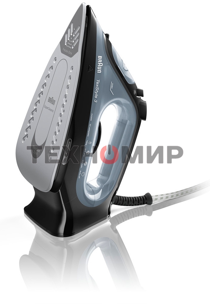 Утюг Braun SI3055BK черный/серый, 2400 Вт, 45 г/мин, 180 г/мин, 270 мл