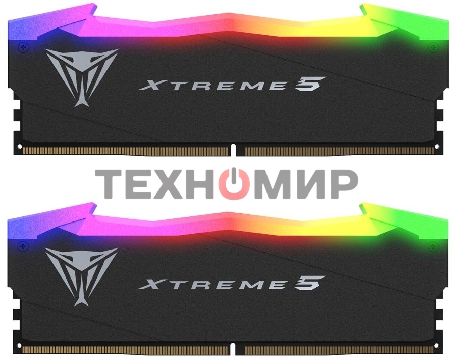 Оперативная память Patriot Viper Xtreme 5, DDR5, 32GB (2x16GB), 8000MHz, CL38, DIMM, с радиаторами, RGB, черный