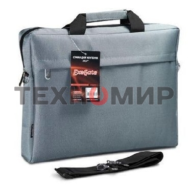 Сумка для ноутбука ExeGate EX205136RUS Start S15 Grey, серая, полиэстер, для ноутбуков до 15.6