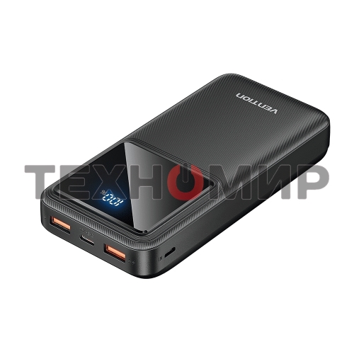 Портативный аккумулятор Vention 20000mAh(M/C-A/A)22.5W Черный с LED Дисплеем