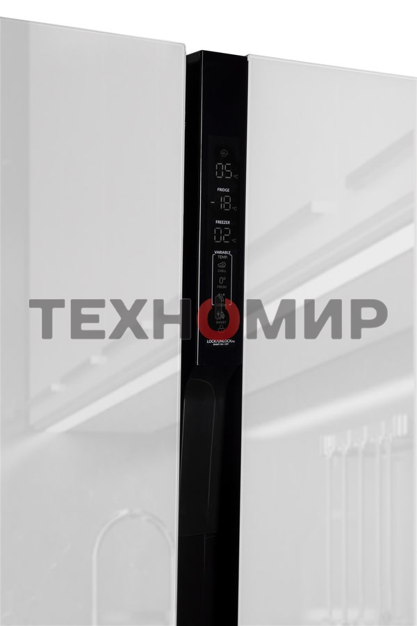 Холодильник Hyundai CS6073FV белое трехкамерный Side by Side 329/223л морозилка сбоку No Frost, Side by Side