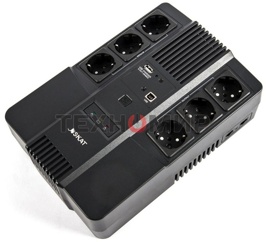 Источник бесперебойного питания Бастион SKAT-UPS 600 AI 220В 360Вт 1АКБ 7А·ч внутр. меандр. стаб-ция напр-я. 6 выходов (8998)