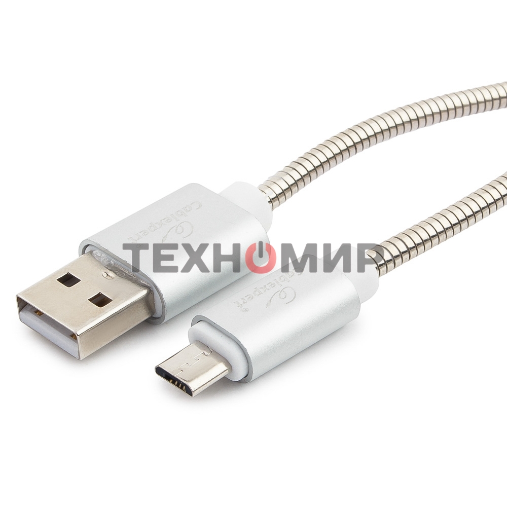 Кабель USB2.0 Cablexpert CC-G-mUSB02S-1.8M, AM/microB, серия Gold, длина 1.8м, серебро, блистер