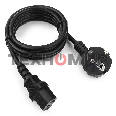 Кабель питания Cablexpert PC-186-1-1.8M, 1.8м, Schuko- C13, 3x1кв.мм, черный, с заземлением, пакет