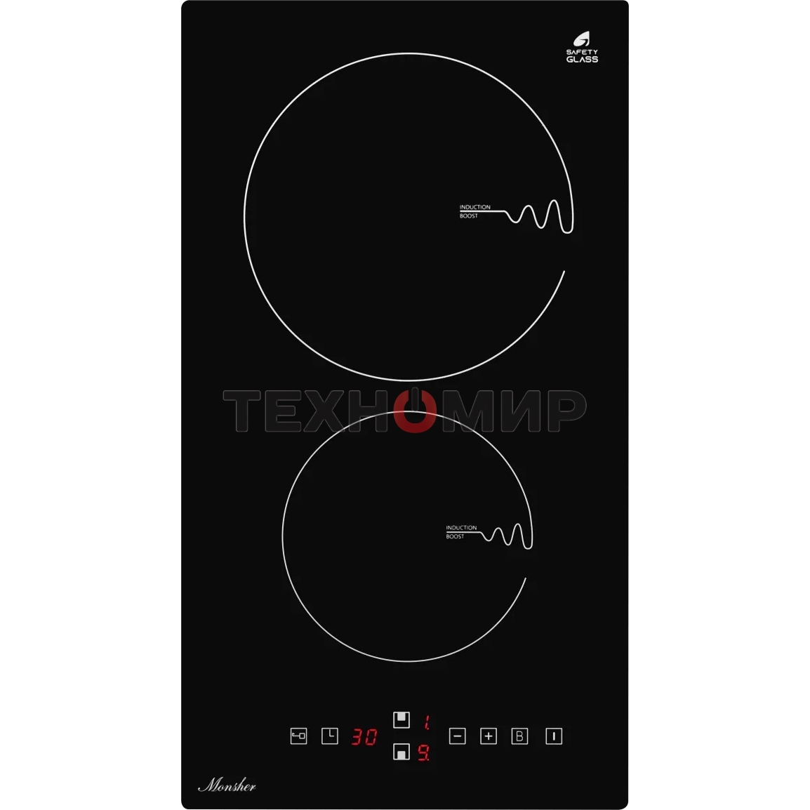 Встраиваемая варочная панель MHI 3001 Индукция, домино, 30 см, 9 уровней мощности, черный