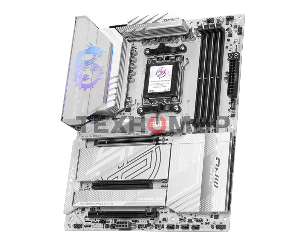 Материнская плата MSI MPG X870E EDGE TI WIFI, AM5, AMD X870E, 4xDDR5, 4xSATA, 4xM.2, 1xPCIe 5.0 x16, 1xPCIe 4.0 x4, 1xPCIe 3.0 x1, 1xHDMI (v2.1), 1xUSB-C 10Gbps, 1x5Gb LAN, Wi-Fi 7, Bluetooth 5.4, 2xUSB-C 40Gbps, 5xUSB-A 10Gbps, 4xUSB-A 2.0, 2x3.5 мм, S/P