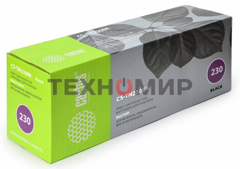 Картридж лазерный Cactus CS-TN230BK черный (2200 стр.) для Brother HL-3040/3070/DCP-9010/MFC-9120/9320