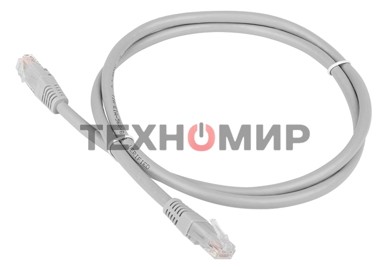Патч-корд TWT UTP cat.6, с заливными колпачками, 7.0 м, серый
