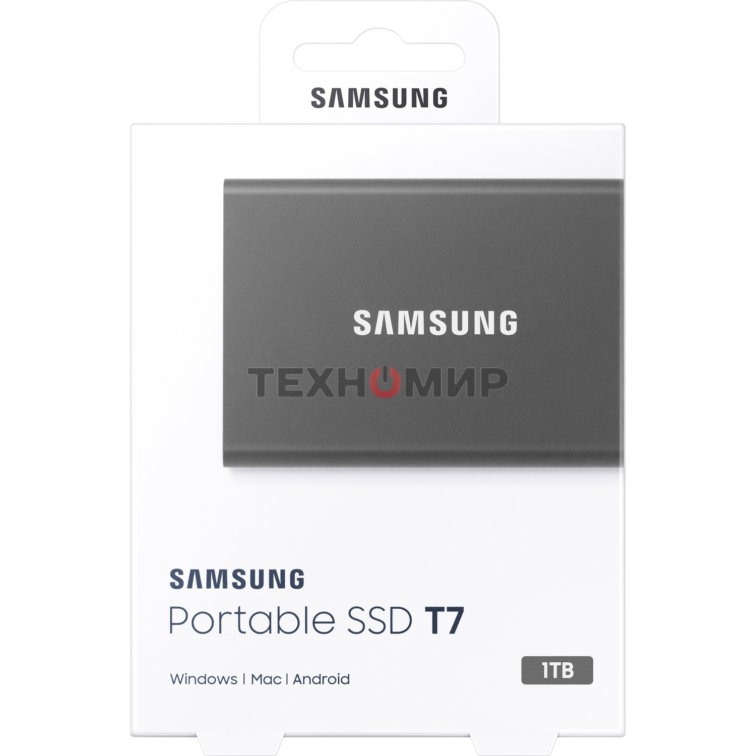 Внешний SSD Samsung T7, 1TB, USB 3.2 Gen 2 Type-C, R/W 1050/1000, серый