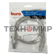 Патч-корд Buro cat.5e 1м серый RJ-45 (м)-RJ-45 (м)