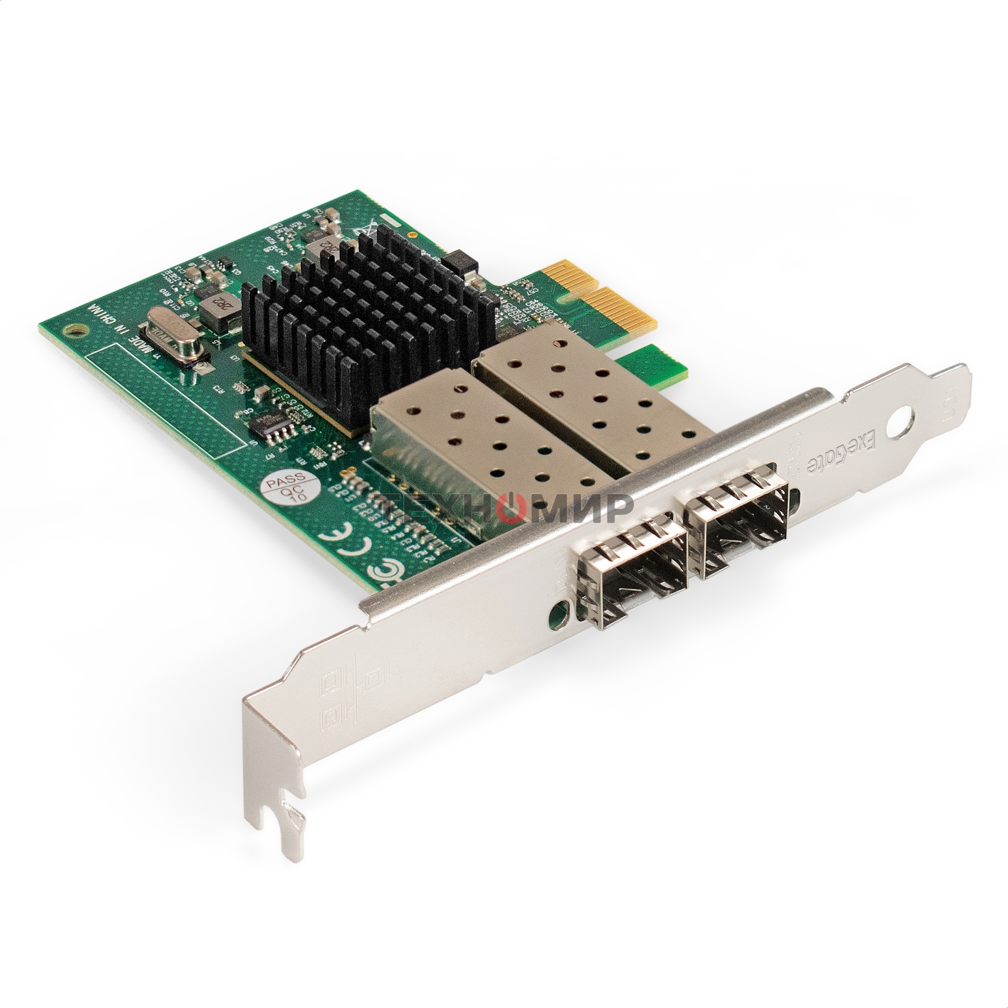 Сетевой адаптер ExeGate EXE-82576-F2 (PCI-E x1 v2.0, порты 2xSFP, 10/100/1000Mbps, Gigabit Server NIC Intel Chipset 82576-F2)