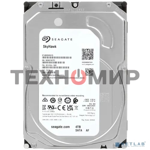 Жесткий диск HDD Seagate 4Tb 5400Rpm SATA3 Surveillance Skyhawk  256Mb 3.5