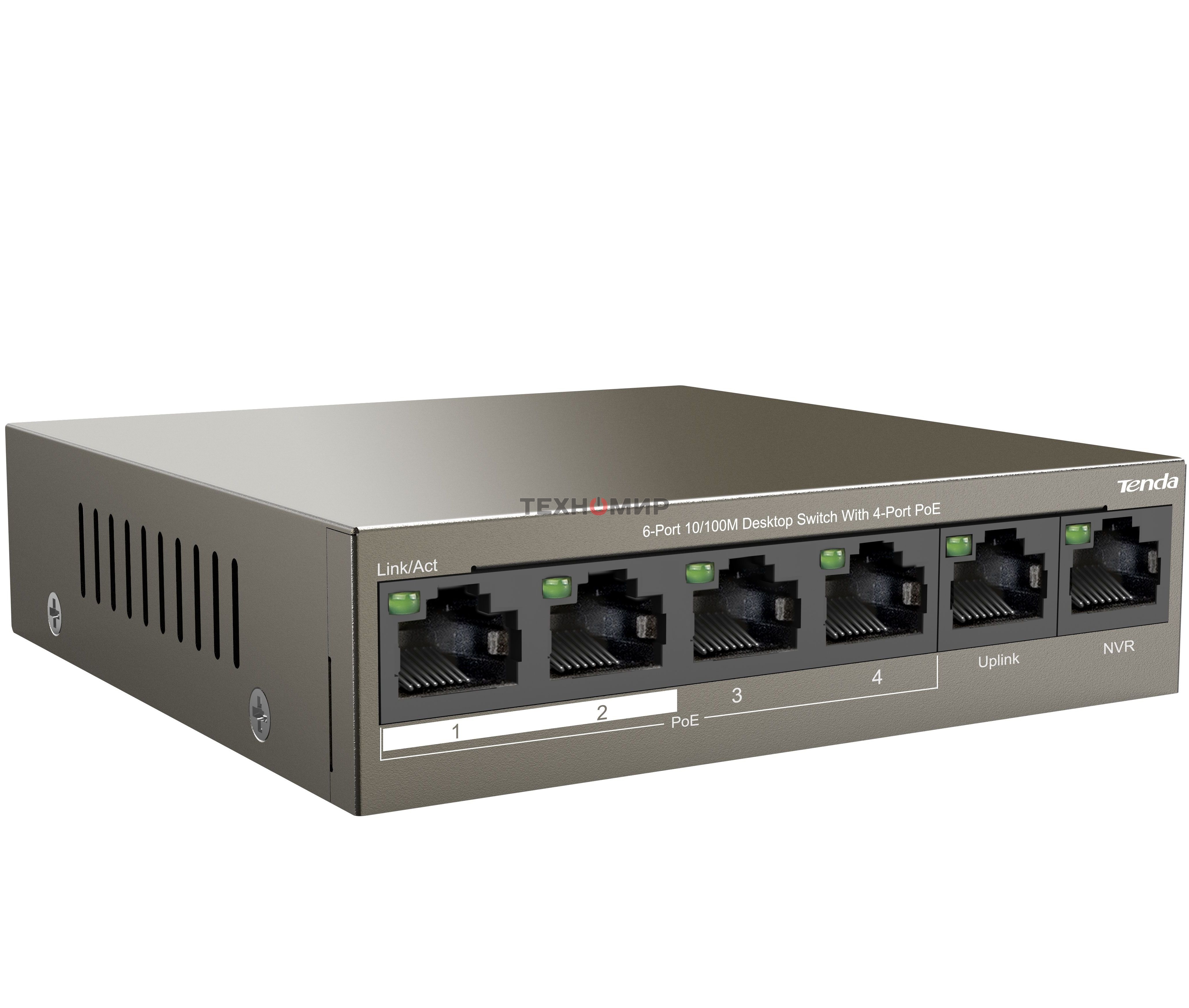 Коммутатор Tenda TEF1106P-4-63W 6PORT 100M 4POE