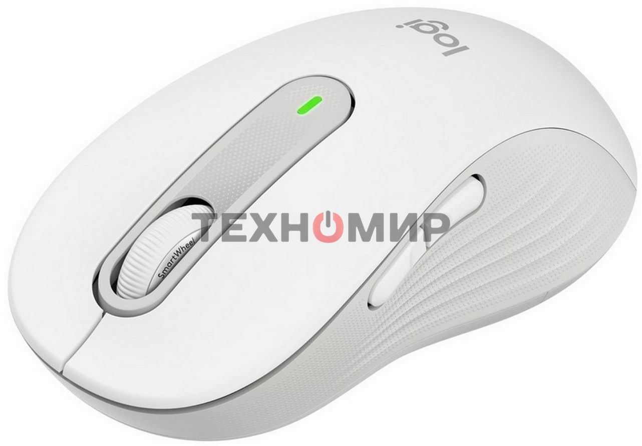 Мышь беспроводная Logitech Signature M650 L белый, 4000 dpi, радиоканал, Bluetooth, USB, кнопки - 5