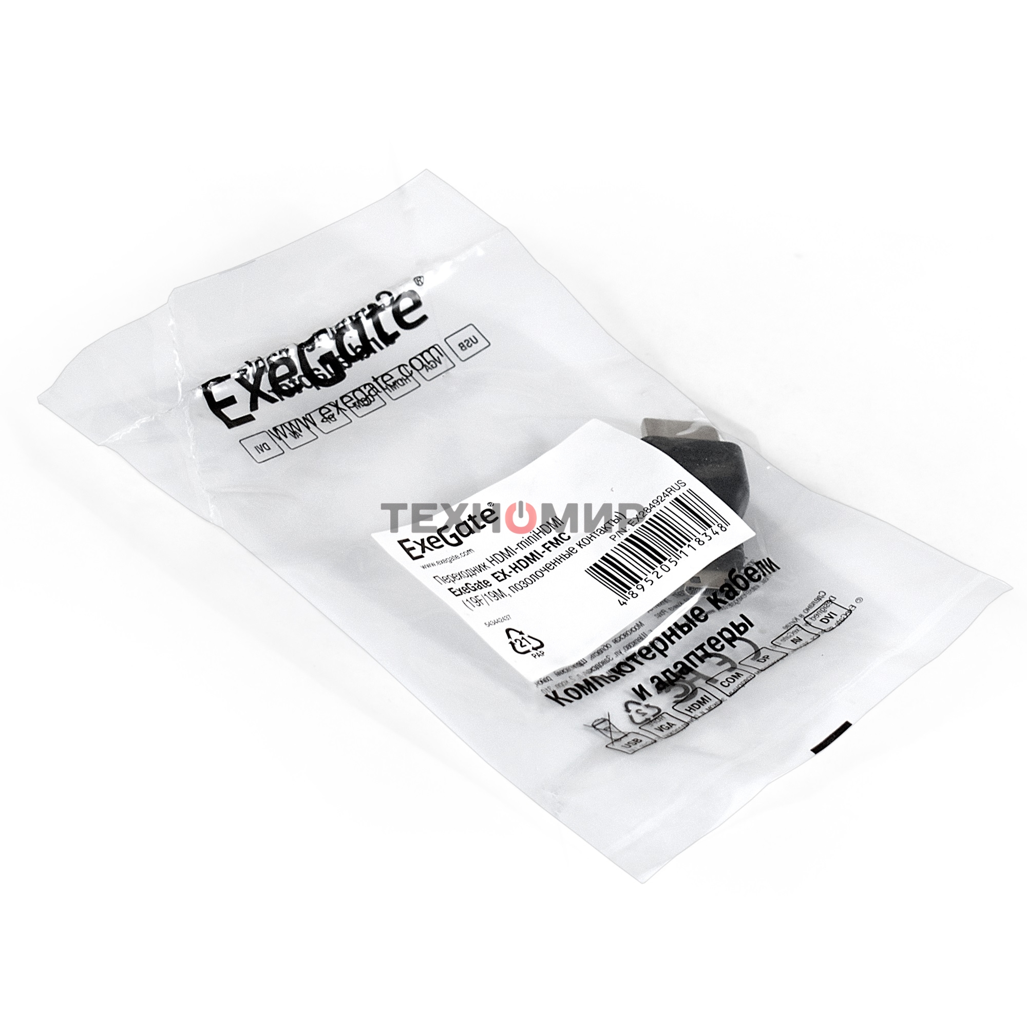 Переходник Exegate EX284924RUS HDMI-miniHDMI EX-HDMI-FMC (19F/19M, позолоченные контакты)