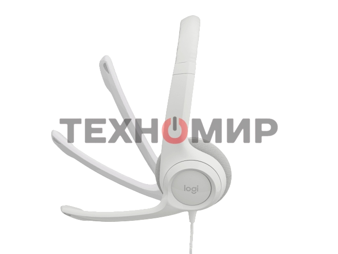 Гарнитура проводная с микрофоном Logitech H390 белый 1.9м накладные USB оголовье (981-001288)