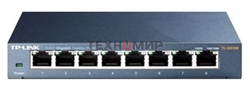 Коммутатор TP-Link SMB TL-SG108 8-port Desktop Gigabit Switch, 8 10/100/1000M RJ45 ports,metal case