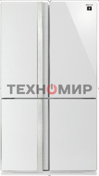 Холодильник Sharp SJGX98PWH белое стекло четырехкамерный 394/211л морозилка снизу