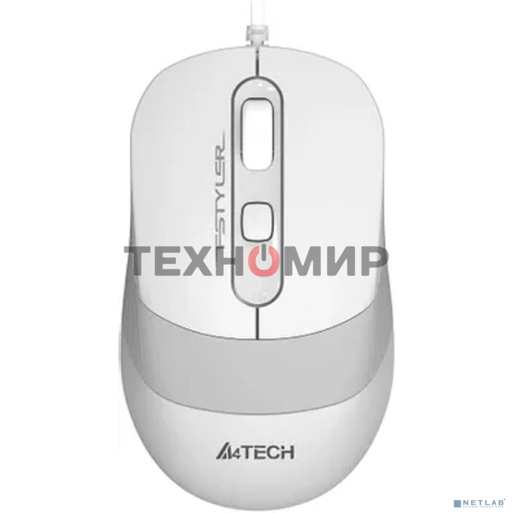 Мышь проводная A4Tech Fstyler FM10S белый/серый, 1600 dpi, USB, кнопки - 4