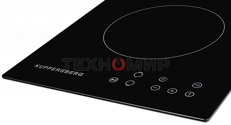 Электрическая варочная панель Kuppersberg ECO 302/домино, ширина 30 см, 2 зоны ускоренного нагрева HI-Light, 1 зона с двойным расширением, сенсорное управление, 3 цифровых дисплея, 9 уровней мощности, таймер, автоматика закипания, автоотключение, защита о
