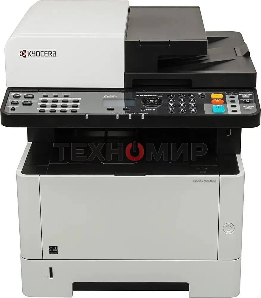 МФУ лазерное Kyocera Ecosys M2040dn (Азия) (1102S33AX0), A4, ч/б, печ. до 40 стр/мин., скан. до 40 стр/мин. (ч/б) 23 стр/мин. (цвет), 1200 x 1200 dpi (печать) 600x600dpi (скан.), USB, RJ-45 (старт.картр. TK-1178)