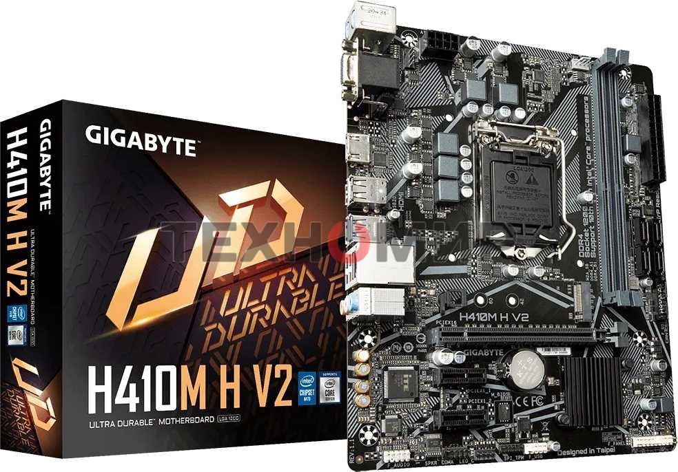 Материнская плата Gigabyte H410M H V2 (2.0/2.1), LGA 1200, Intel H470, 2xDDR4, 4xSATA, 1xM.2, 1xPCIe 3.0 x16, 2xPCIe 3.0 x1, 1xHDMI, 1xVGA, 1x 1Gb LAN, 2xUSB-A 3.2 Gen 1, 4xUSB-A 2.0, 3x3.5 мм, 7.1, Micro ATX