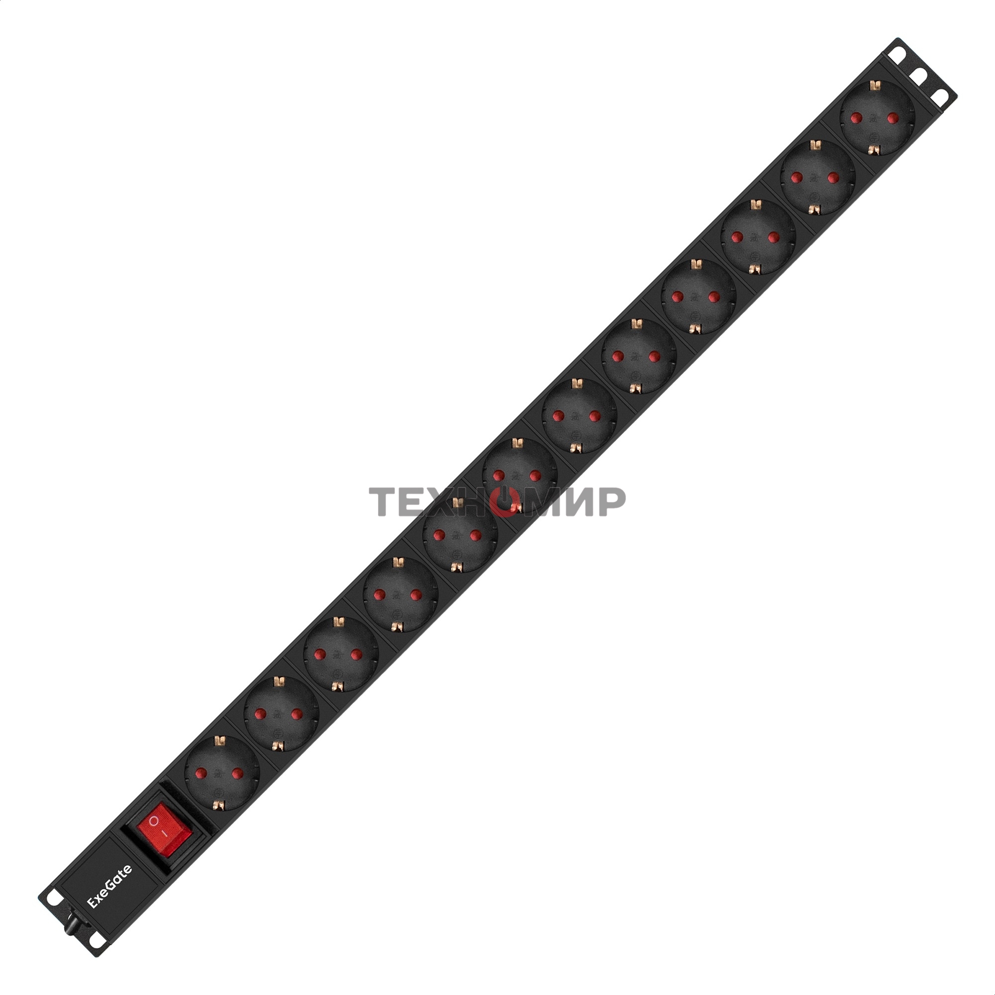 Блок розеток вертикальный ExeGate ServerPro PDU-V120 Al-12S-EU2.5-SW (19